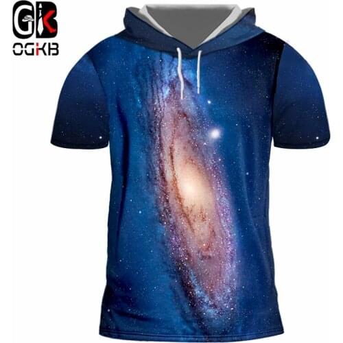 OGKB Man Hooded Tshirt New Loose 3D Sweatshirts Printed Starry sky Harajuku Large Size Clothes Spring Hoodies Sweatshirts