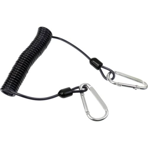 Prettyia Strong Coil Lanyard with 2 Clip Keychain for Reel Torch Camera Tool