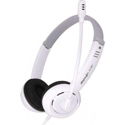 Wired Headphones White Elegant Stereo Hifi Headsets With Mic For PC Computer Phone Game Noise Canceling Earphone