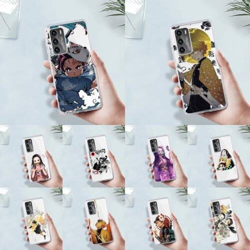 Demon Slayer Kimetsu No Yaiba Phone Case Transparent For Huawei 8 7 6 5 4 3 2 pro SE i E Soft TPU Clear Mobile Bags Coque