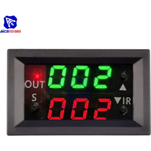 DC 12V Timer Delay Relay Module Dual LED Digital Tube Display Relay Board Cycle 0-999 Adjustable Time Relay Module for Car