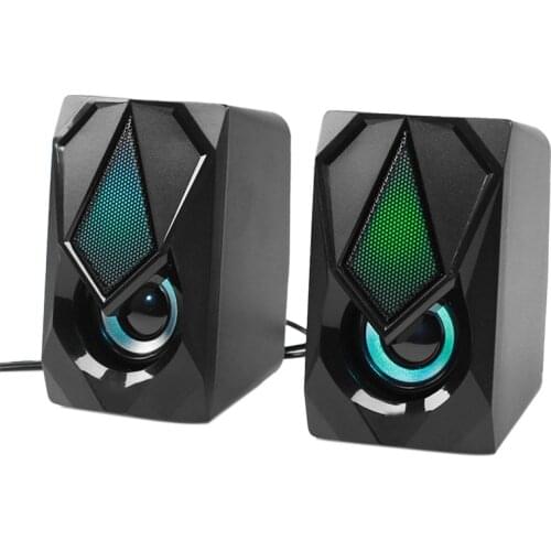 RGB Dazzling Light Desktop Computer Speakers 2.0 Multimedia Desktop Small Speakers USB Active Laptop Audio