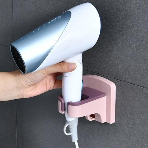Punch-Free Self Adhesive Home Bathroom Hair Dryer Holder Organizer Storage Rack