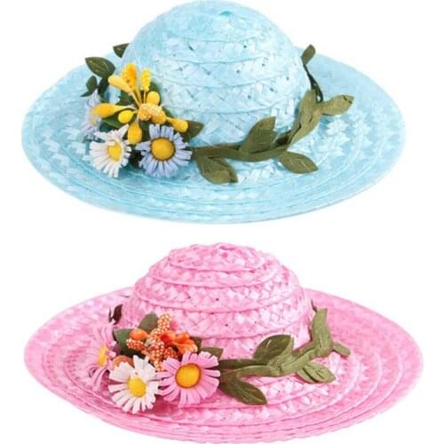Fashion Pet Sun Hat Cute Daisy Wreath Cat Dog Woven Straw Hat Home Pets Party Dress Up Hats Puppy Kitten Photograph Props
