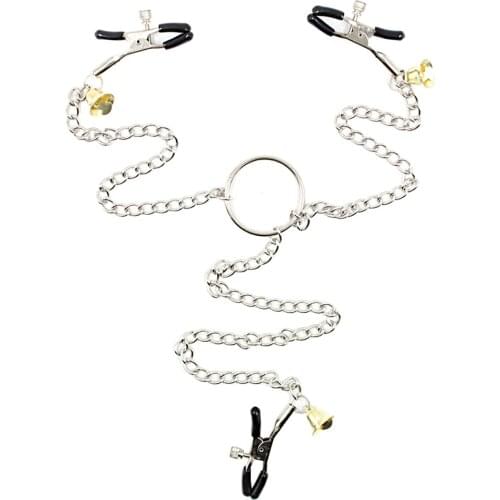 Papilla Erotic Toys Metal Chain Stainless Steel Sex Toys for Couple Nipple Stimulator Adult Games Nipple Clamps