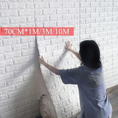 70X100CM DIY Size 3d Three-dimensional Brick Pattern Wallpaper Foam Thickened Self-adhesive Wall Sticker Home Decoration