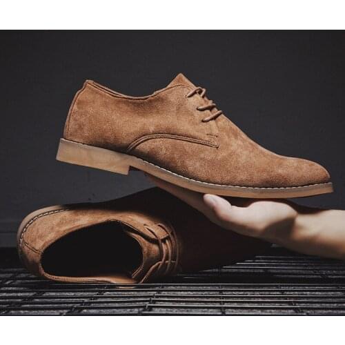 Men Shoes England Trend Casual Shoes Male Suede Oxford Wedding Leather Dress Shoes Men Flats Zapatillas Hombre Plus Size
