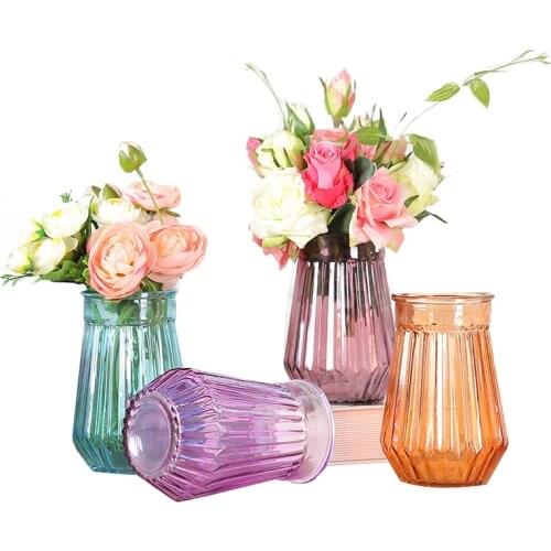Home Decoration Glass Vas Tower Vase For Office Decoration Photo Prop Fashion Glass Bottle Green Plant Ceramic Flower Vases