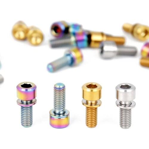 Bike/Mtb 4Pcs M6x16/18/20 Mountain Bike Disc Brake Caliper Fixed Crank Lock Titanium Alloy Hexagon Socket Screw Bike Accessories