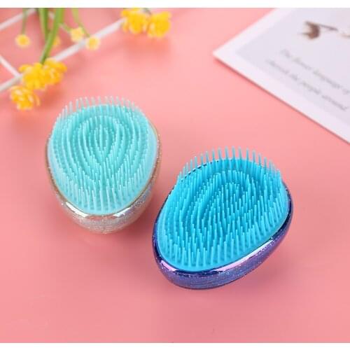 1PC Mini Tangle Hair Brush Egg Round Shape Soft Hairbrush Detangling Hair Brush Hair Hairdressing Comb For Salon Care Styling Co