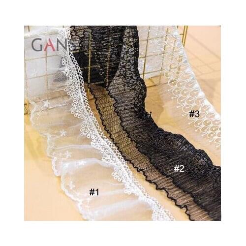 1YARD Width:5.5cm & 8.3cm & 8cm Quality Flower Lace Trim Beige &Ivory White & Black For Sewing Accessories Clothing Decoration