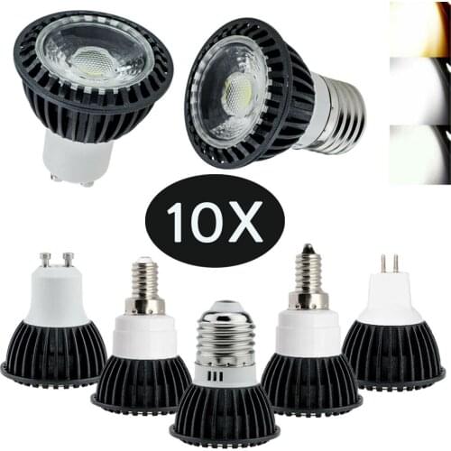 10Pcs/Lot LED Spotlight Bulb COB 5W Dimmable GU10 E27 E14 Lamps MR16 12V 110V 220V LED Sptot Light Lamp Home Lighting