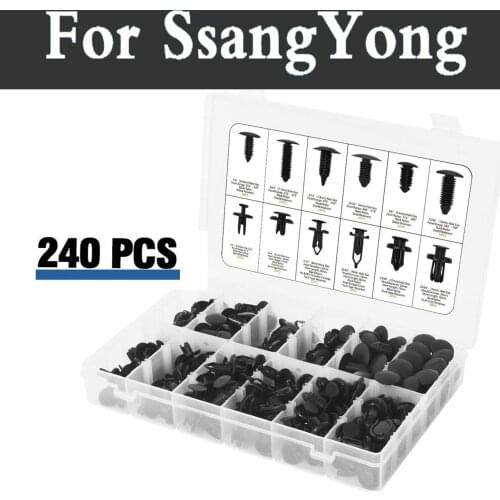 240pcs Universal Retainer Clips Push Retainers Set In Case Car For Ssangyong Actyon Korando Kyron Musso Nomad Rexton Tivoli