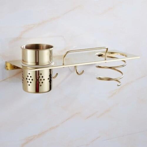 304 Stainless Steel Bathroom Shelf Wall Mounted Hair Dryer Rack