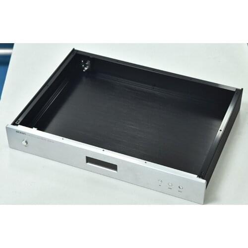 Aluminum DAC DIY case soft control decoding preamp Power Amplifier DIY chassis with display shown silver black for choose