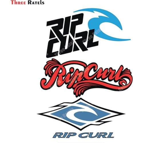 Three Ratels B433 Car Stickers and Decals For Rip Curl Creative JDM Funny Decoration Vinyl Waterproof Trunk Waterproof Car Wrap