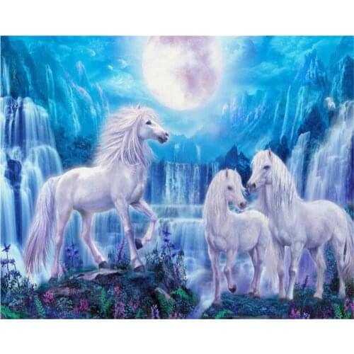 Beibehang custom fashion wallpaper blue sky waterfall horse moon childrens room background papel de parede 3d wallpaper Mural