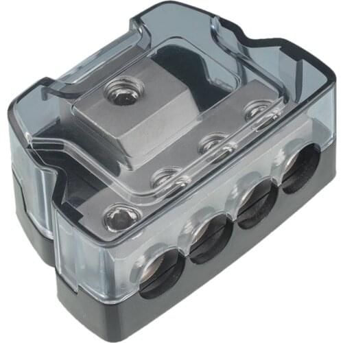4 Way Power Distribution Block Multi-functional Practical Power Distribution Block to 4GA Out for Car Audio Stereo Amplifier