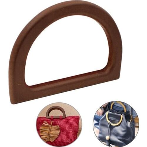 D-shaped Wooden Handbag Bag Parts Accessories Replacement Handle for Handbag High Quality DIY Wooden Replacement Bag Handle