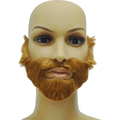 Brown Halloween Beard Adult Men Fake Beard Mustache With Elastic Band Festival Party Supplies Adult Gag Toys