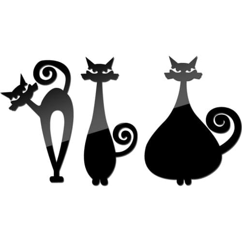 Hot sale acrylic mirror surface sticker Application cartoon cat pattern home decoration living room Furniture diy wall stickers