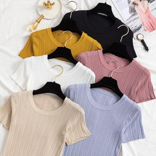 Женские трикотажные футболки Luvsecmin China At AliExpress