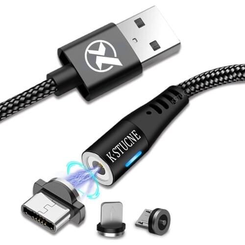 KMPTE Micro USB Magnetic Cable USB Type c Cable 2M Fast Charging Wire For Samsung Huawei Xiaomi Redmi Android USB C Charger Cord