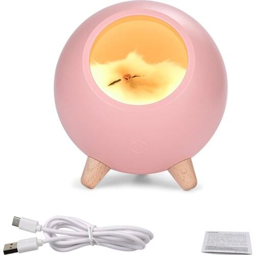 Cat Pet House Ambience Lamp USB Charging Cute Cartoon MINI LED Night Light Touch Ambient Light Bedroom Decor For Kids