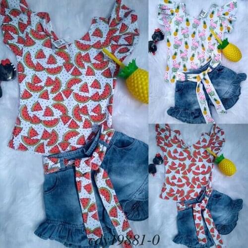 Pudcoco 2019 Newest Fashion Newborn Kids Baby Girls Floral Tops T-shirt Denim Shorts Outfits Clothes For Girls