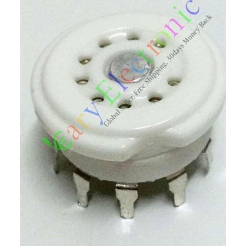 Wholesale and retail 4pc 9pin PCB Ceramic vacuum tube socket valve 12AX7 12AU7 ECC83 Audio amp part free shipping