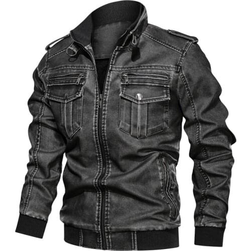 Autumn Winter New Men Leather Jacket killer Vintage Motorcycle Faux Leather Coat Fashion PU plus size L-6XL Bomber Jacket Mens