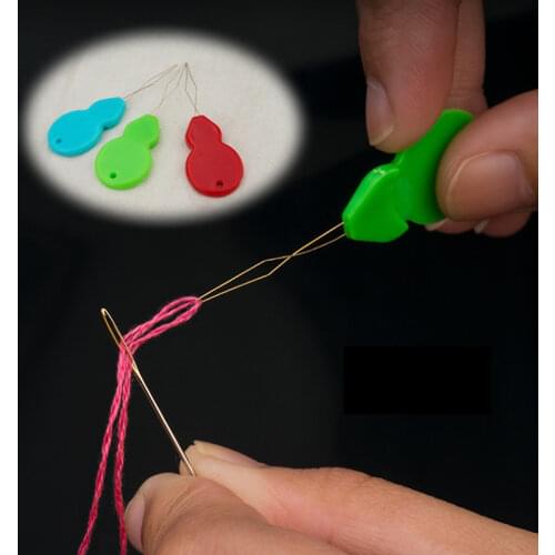 Plastic Threader Cross Stitch Sliver Bow Wire Needles Multicolor Insertion Tools Sewing Machine DIY Craft Accessories 10PCS G