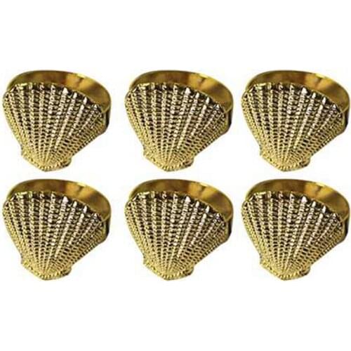 Simple Modern Napkin Buckle, Shell Shaped Napkin Ring, Hotel Table Set Cloth Ring, Paper Towel Ring(6 PCS)-ABUX