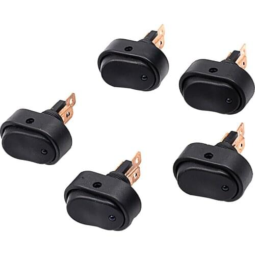 5X Blue LED Dot Light Rocker SPST Toggle Switch For Auto Car Boat Motorcycle