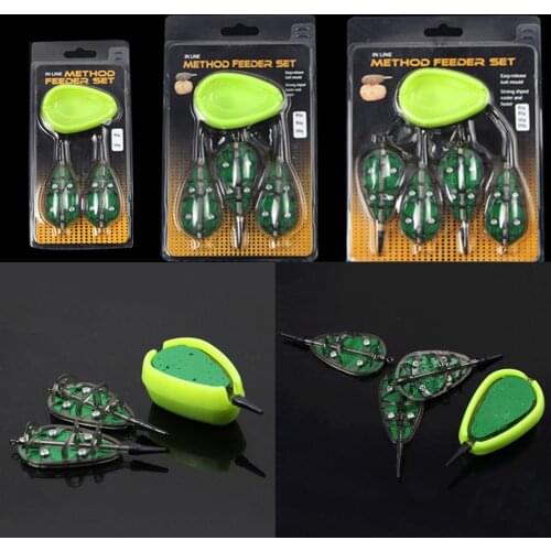 Fishing Method Feeder 40g/50g Camping Goods Supplies Inline Method Moulding Cap For Carp 1set Portable Hooks Bait Mould