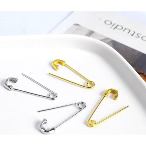 Pins Paperclip Stud Earrings 925 Sterling Silver Women Minimalist Fine In Jewelry Stud Earrings For Women Silver 925