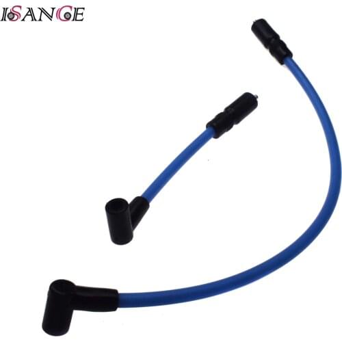 Blue Silicone Ignition Spark Plug Wire Cable Suppression Core For Harley Davidson Softail 1999-2017 & Dyna 2000-2017 Big Twin
