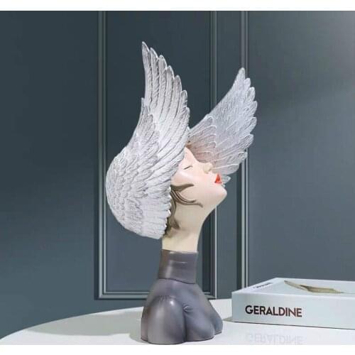 Nordic Cute Girl Art Atatue Sculpture Craft Luxury Home Desktop Living Room Decorations ornaments creative gifts for friends
