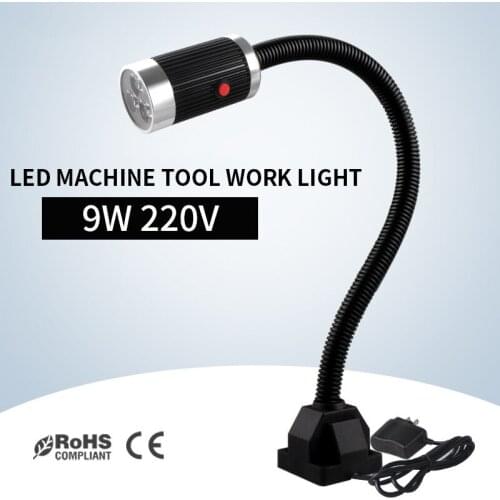 Led machine tool lamp work table lamp 9w 220v industrial lighting screw fixing seat with switch