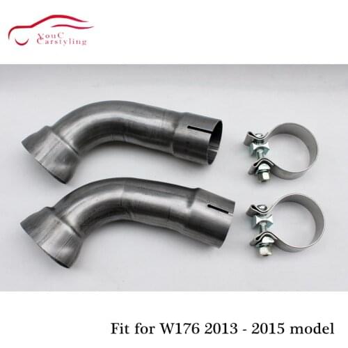 W176 Transfer tube 304 Stainless Steel Exhaust Tube for Mercedes W176 2013 - 2015 pre-facelift Installation 4-outlet Exhuast
