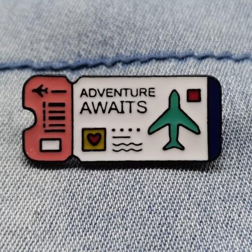 Outdoors Enamel Pin Custom Flight Brooches Bag Clothes Lapel Pin Adventure Badge Jewelry Gift For Women/men/Friends
