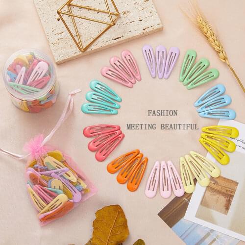 10/20PCS New Women Fashion Hair Accessories Girls Cute Colorful Waterdrop Shape Hairpins Sweet Hair Clips Barrettes Slid Clip