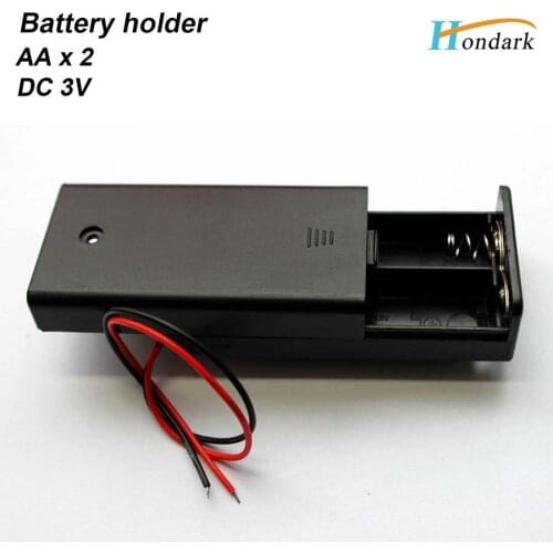 2X1.5V Waterproof battery holder 3V battery cell 2AA battery box 2XAA battery shell with ON/OFF switch slide cover,100pcs/lot