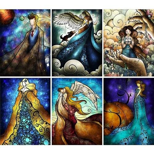 Diamond Painting Cartoon Angel Colorful Queen 5D DIY Full Square Round Handmade Mosaic Set Embroidery Cross Stitch Home Decor