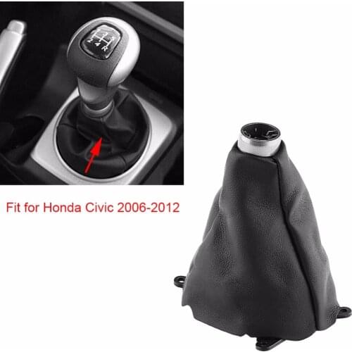 Auto Car Manual PU Leather Gear Gaiter Shift Shifter Boot Replacement for Honda Civic 2006 2007 2008 2009 2010 2011