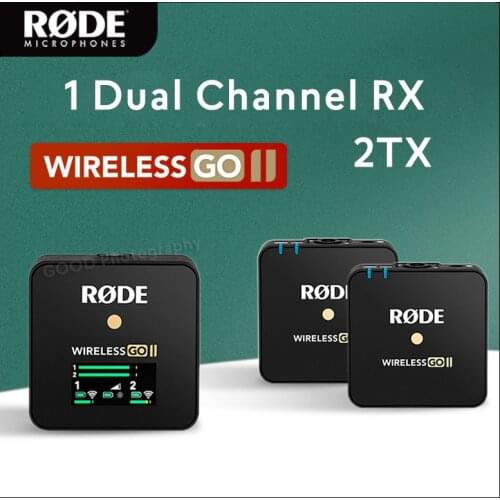 Rode Wireless Go II RX 2TX Wireless Microphone 200m Transmission Dual Channel Mic for Phone DSLR Camera For Video Interview