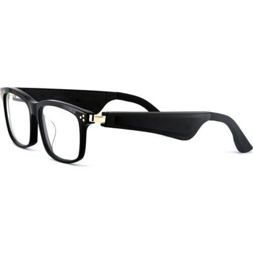 Wireless Stereo Headphones Bluetooth 5.0 Open Ear Directional Audio Eyewear Waterproof Squared Eyeglass Frame