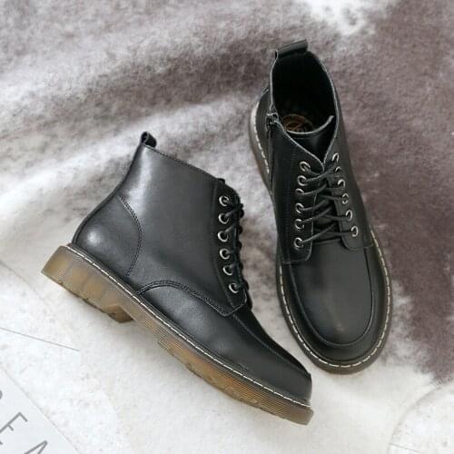 Martin Boots Female Retro Platform Ankle Boots Womens Boots Spring 2021 Fashion Shoes Legitimate Leather Womens Shoes Trend