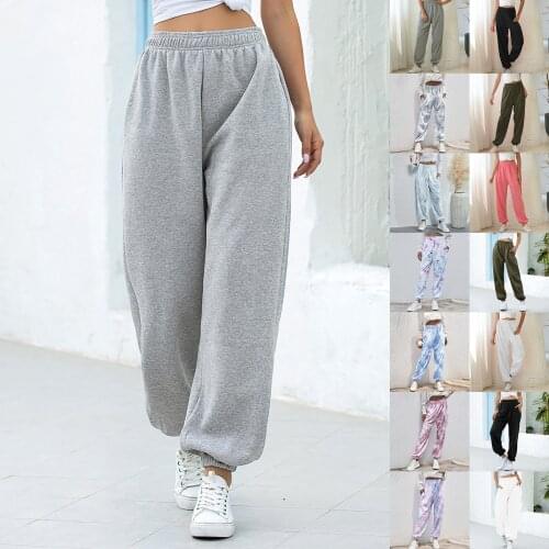 2021 Spring Sweatpants Women Casual Loose Harem Pants Solid Fashion Hip Hop High Waist Pants Baggy Trousers Joggers Women S-XXL