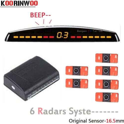Koorinwoo LCD Monitor Colorful Car Parking Sensor 6 Radars 2 Front 4 Back Probes Parktronic System Auto detector Assist Jalousie